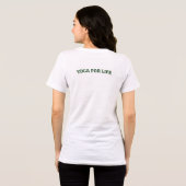Yoga Silhouette with Green Leaves Design トライブレンドＴシャツ (裏面全面)