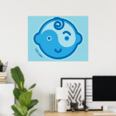Yoga Speak Baby : Blue Chakra Wise Baby Print ポスター (ホームオフィス)