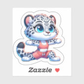 Yoga Sport Kawaii Anime Snow Leopard Sticker  シール (シート)