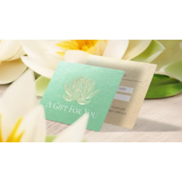 YOGA Studioインストラクターギフト証明書金ゴールドロータス 割引カード