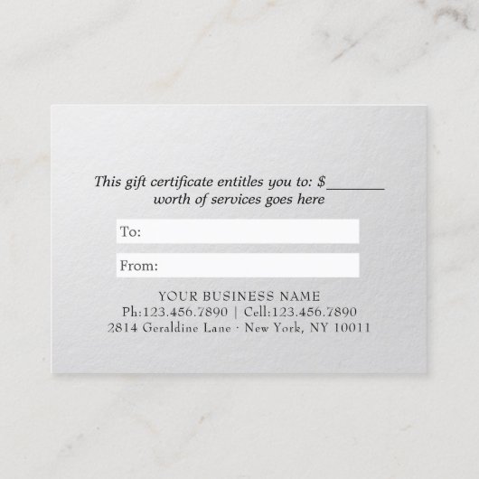 YOGA Studioインストラクターギフト証明書金ゴールドロータス 割引カード (裏面)