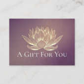 YOGA Studioインストラクターギフト証明書金ゴールドロータス 割引カード (正面)