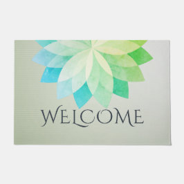 YOGA Studioウェルカムドーカラフルマートロータマンダラ ドアマット