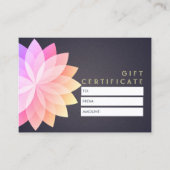 YOGA Studioギフト証明書カラフルマンダラサイン 割引カード (正面)