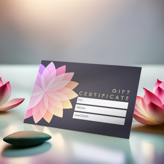 YOGA Studioギフト証明書カラフルマンダラサイン 割引カード