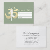 YOGA Studioギフト証明書ツリーポーズOMシンボル 割引カード (正面/裏面)