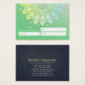 YOGA Studioギフト証明書金ゴールド曼荼羅花 (正面&裏面)