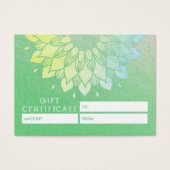 YOGA Studioギフト証明書金ゴールド曼荼羅花 (正面)