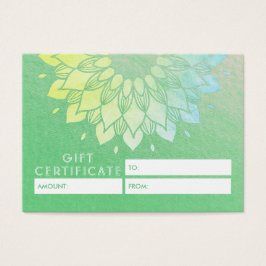 YOGA Studioギフト証明書金ゴールド曼荼羅花