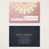 YOGA Studioギフト証明書金ゴールド曼荼羅花 (正面&裏面)