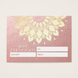 YOGA Studioギフト証明書金ゴールド曼荼羅花