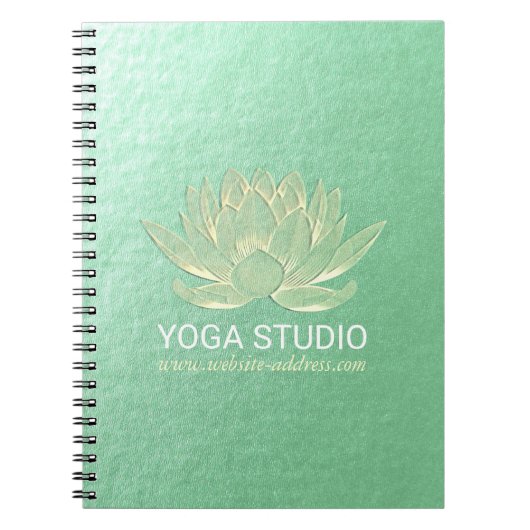 YOGA Studio Meditation Reiki Instructor Gold Lotus ノートブック (正面)