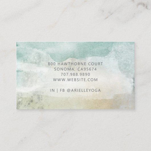 Yoga Terachert Serene Abstract Watercolor 名刺 (裏面)