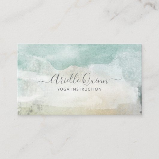 Yoga Terachert Serene Abstract Watercolor 名刺 (正面)