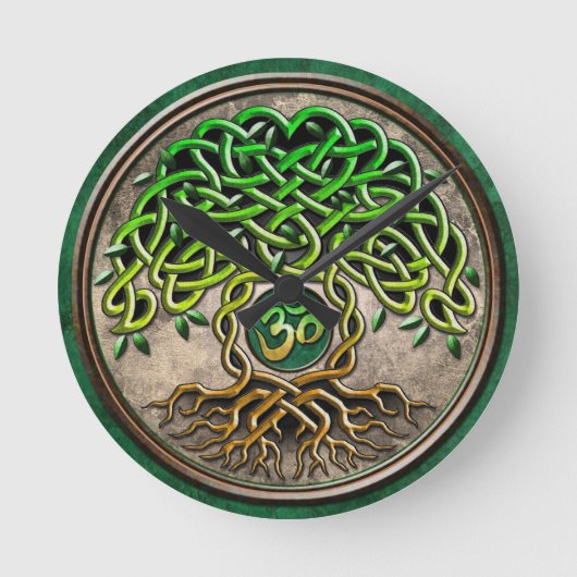 Yoga Tree of Life ラウンド壁時計 (正面)