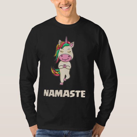 Yoga Unicorn Gymnasitics Namaste   Meditation Tシャツ (正面)