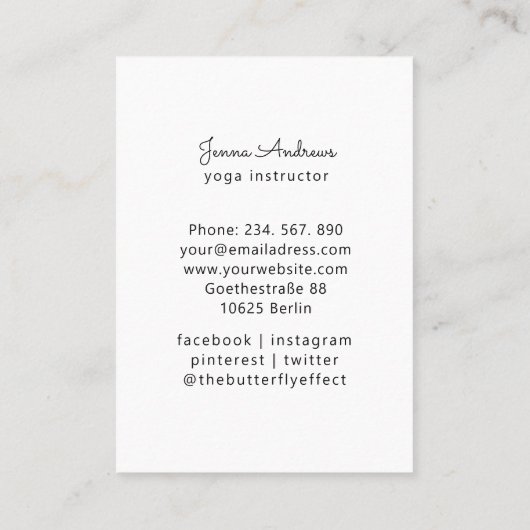  Yoga  Visitenkarte 名刺 (裏面)