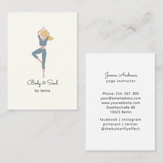  Yoga  Visitenkarte 名刺 (正面/裏面)