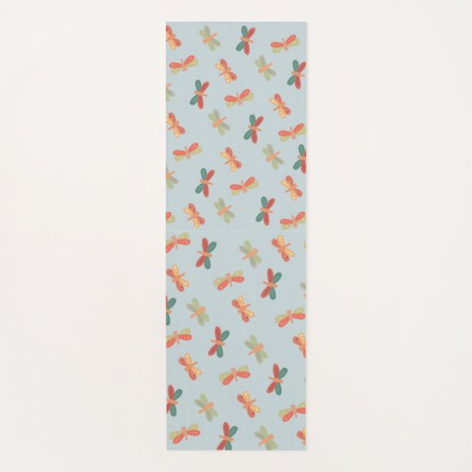 Yogamat met vrolijk dragonfly patroon. ヨガマット (正面)