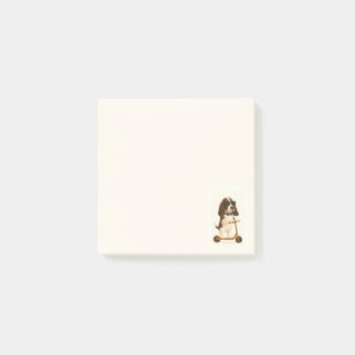 Yogi the Basset Hound on Scooter Post it note pad  ポストイット