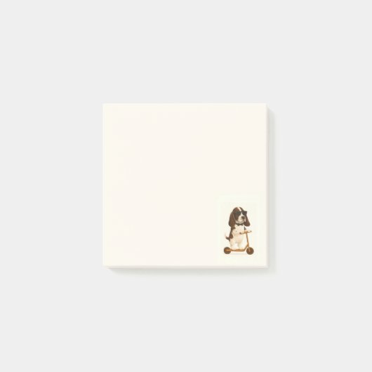 Yogi the Basset Hound on Scooter Post it note pad  ポストイット (正面)