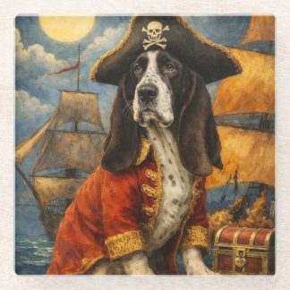 Yogi the Basset Hound Pirate ガラスコースター