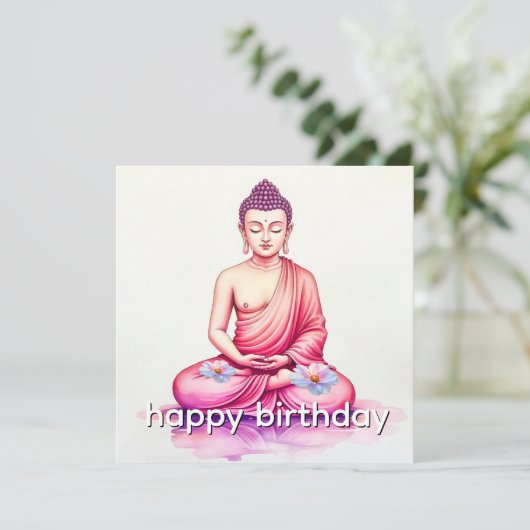 Yogini / Buddha Watercolor Birthday, Meditation カード (スタンド正面)
