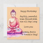 Yogini / Buddha Watercolor Birthday, Meditation カード (裏面)