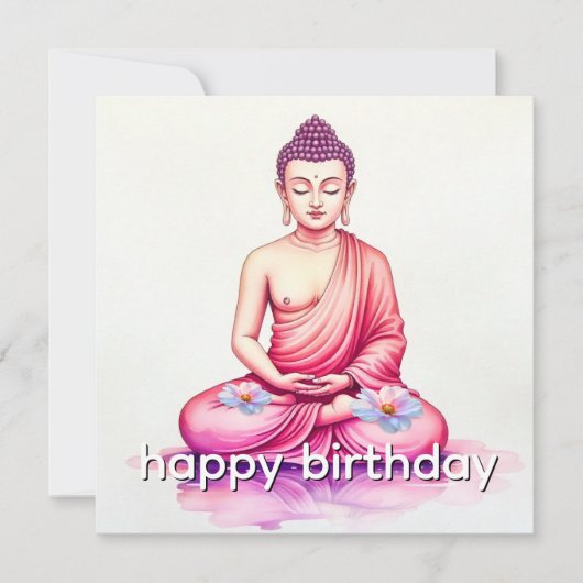 Yogini / Buddha Watercolor Birthday, Meditation カード (正面)