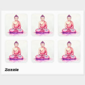 Yogini / Buddha Watercolor Stickers, Meditation スクエアシール (シート)