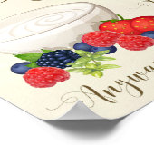 yogurt bar sign wedding ivory pink floral ポスター (角)