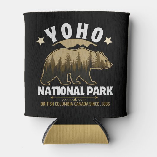 Yoho National Park Bear Design – British Columbia  缶クーラー (正面)