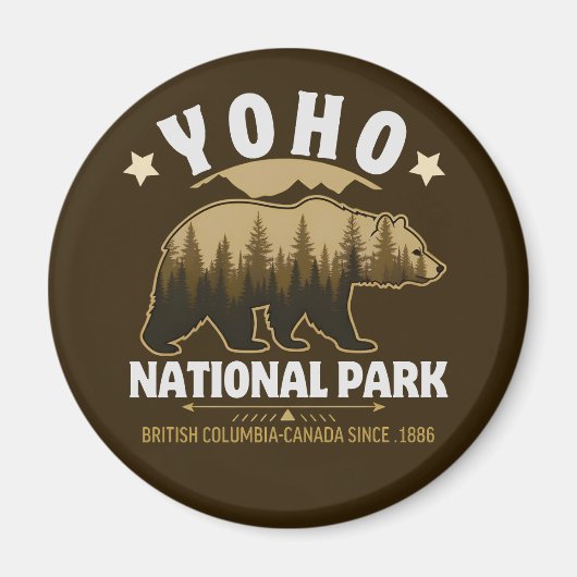Yoho National Park Canada – Bear & Forest Landscap マグネット (正面)