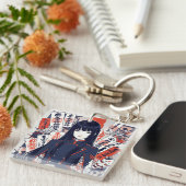 Yokai and protective talismans depicted in a Japan キーホルダー (正面右)