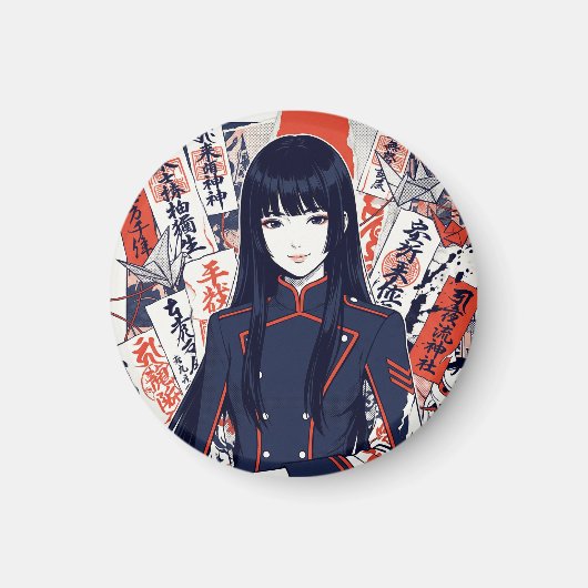 Yokai and protective talismans depicted in a Japan マグネット (正面)