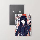 Yokai and protective talismans depicted in a Japan 缶バッジ (正面/裏面)