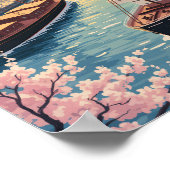 Yokohama Japan Illustration Travel Art Vintage ポスター (角)