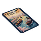 Yokohama Japan Illustration Travel Art Vintage マグネット (右側)