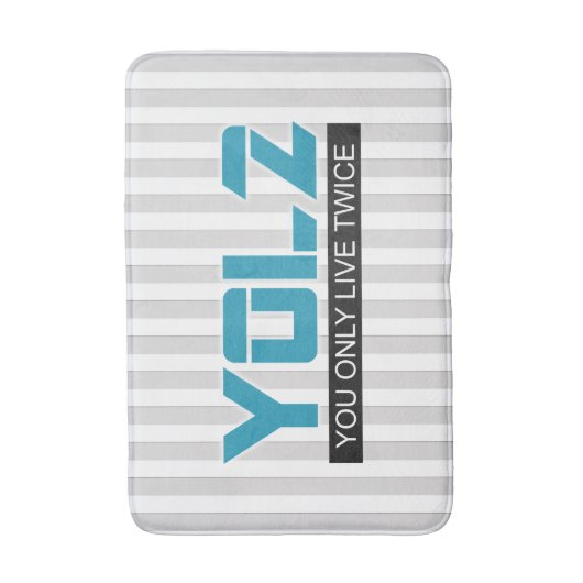 YOL2あなただけの2回の引用文ブルー任意の色で生きる バスマット (正面縦)