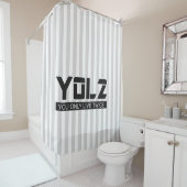 YOL2ただ黒あらゆる色の引用文の二度住んでいます シャワーカーテン (インサイチュ)