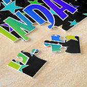 「YOLANDA」ファーストネーム、おもしろい「ハッピーバースデー」 ジグソーパズル (側面)