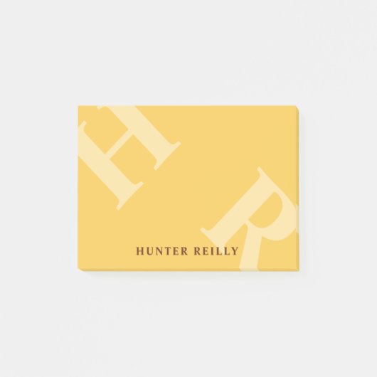 Yolk Yellow Tilted Initials & Your Name ポストイット (正面)