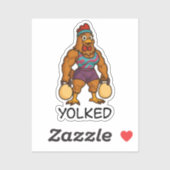 Yolked Hen – Funny Strong Chicken Kettlebell Gym シール (シート)