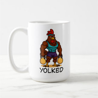 Yolked Rooster – Funny Strong Chicken Kettlebell コーヒーマグカップ