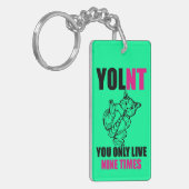 YOLNTただ9つの時猫のキーホルダー住んでいます キーホルダー (正面左)