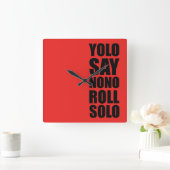 YOLOソ転がロ スクエア壁時計 (ホーム)
