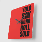 YOLOソ転がロ スクエア壁時計 (傾斜)