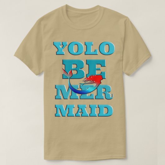 YOLOビーマーメイドサーファーガールT Tシャツ (デザイン正面)