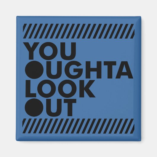 YOLO警告 マグネット (正面)