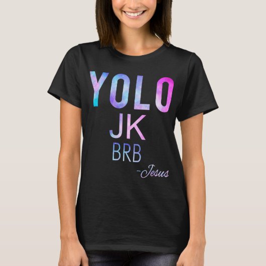 Yolo Jk Brbイエスおもしろいイースターデー総太陽のEcl Tシャツ (正面)